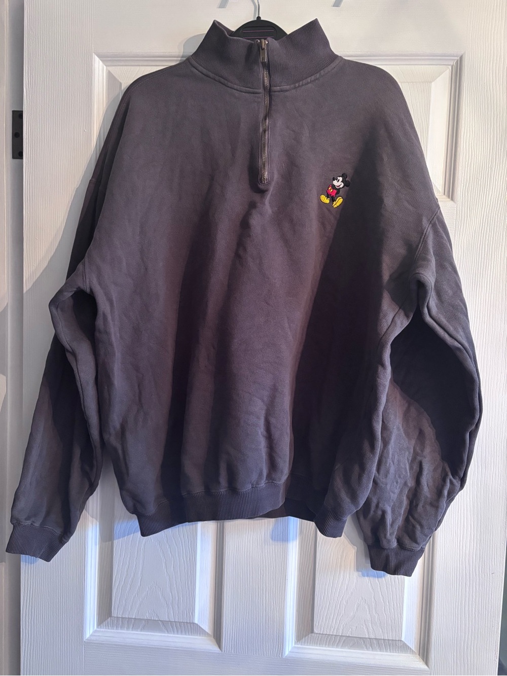 Vintage Disney Gray Quarter-Zip Sweater